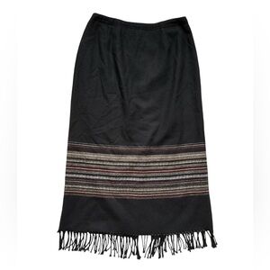 Vintage, Western, Boho, Wool, fringe skirt. Size 12